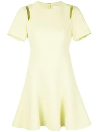 Cinq À Sept Cut Out Shoulder Dress In Yellow