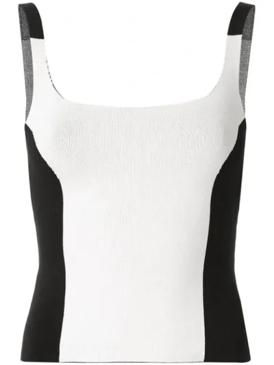 Nagnata Colour Block Tank Top In Cream Black