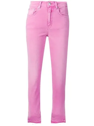 Closed Frayed Slim Fit Jeans In Pink