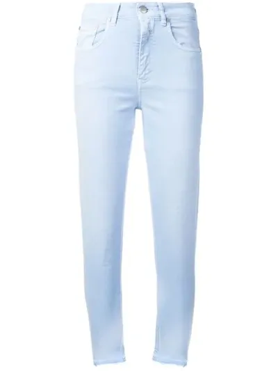 Closed Frayed Slim Fit Jeans In Blue