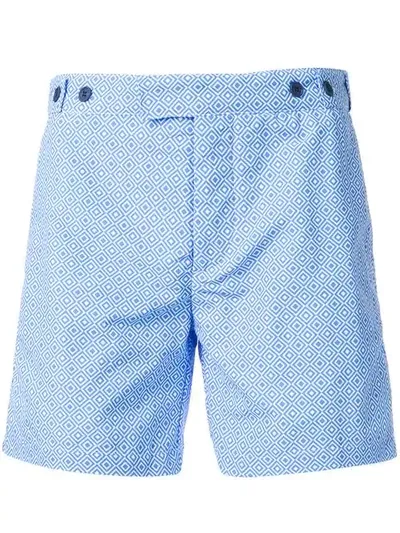 Frescobol Carioca Patterned Shorts In Blue