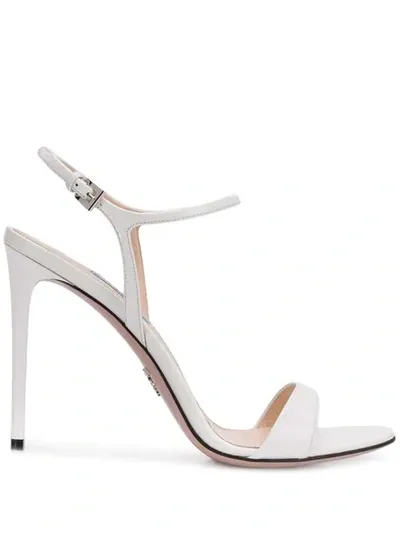 Prada Strappy Sandals In White