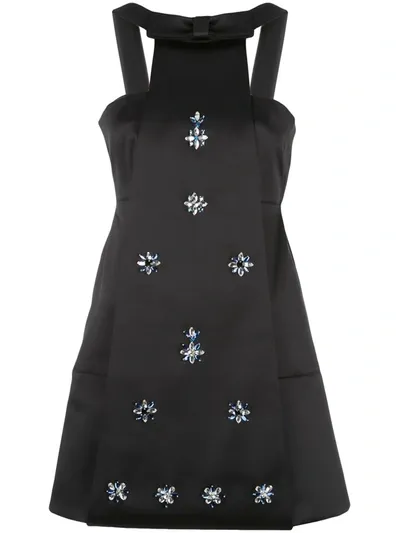 Alexis Zeah Beaded Paneled Mini Dress In Black ,multicolour