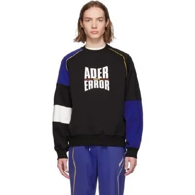 Ader Error Paneled Logo Print Sweatshirt In 1 Black