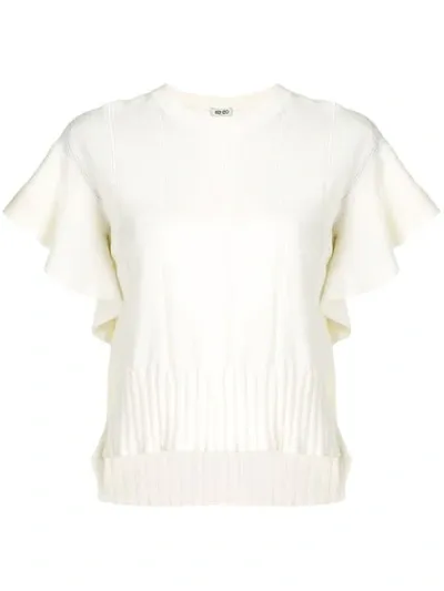 Kenzo Silk & Cotton Top In White