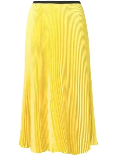 Blanca Giallo Pleated Skirt In Yellow