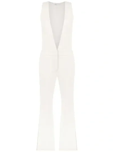 Nk Plunge Neck Jumpsuit In White