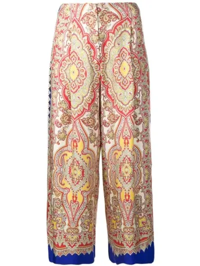 Etro Satin Flare Culottes In Neutrals