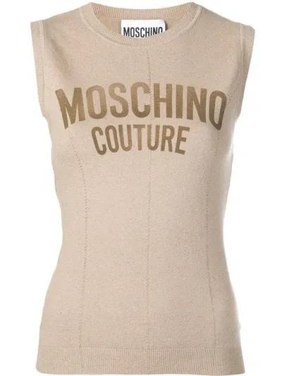 Moschino Gestricktes Tanktop In Neutrals