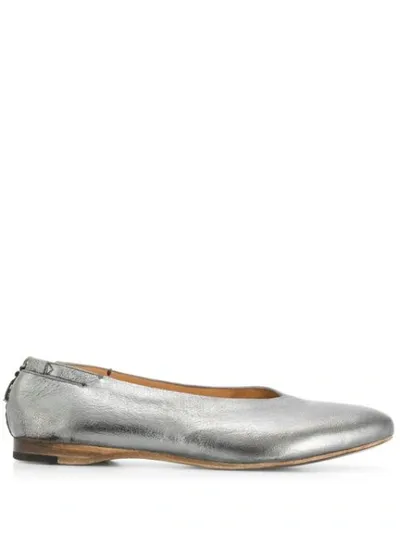 Silvano Sassetti Metallic-effect Flat Ballerinas