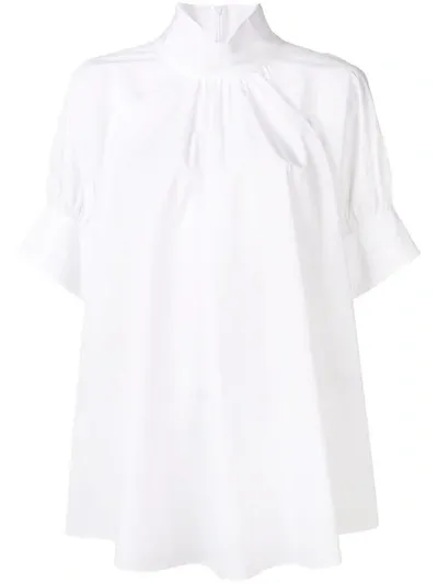 The Row Abel High-neck Blouse In White