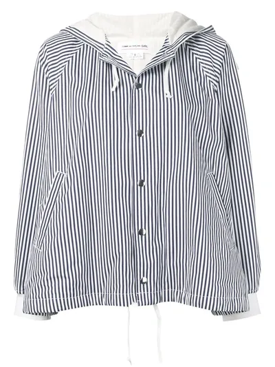 Comme Des Garcons Girl Striped Jacket In White