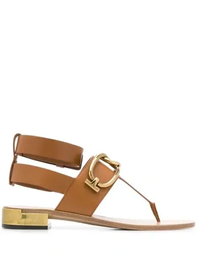 Tod's T-bar Sandals In Brown