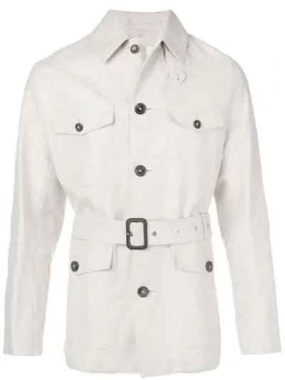 Mackintosh Natural Storm System Linen Safari Jacket Gm-132b In Neutrals