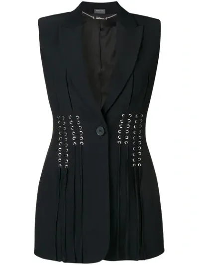 Alexander Mcqueen Sleeveless Blazer-style Jacket In Black