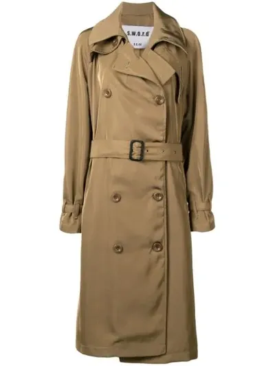 Sword 6.6.44 Trenchcoat Mit Gürtel In Neutrals