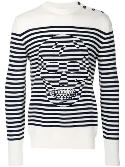 Alexander Mcqueen Optical Illusion Skull Sweater In Multicolor         