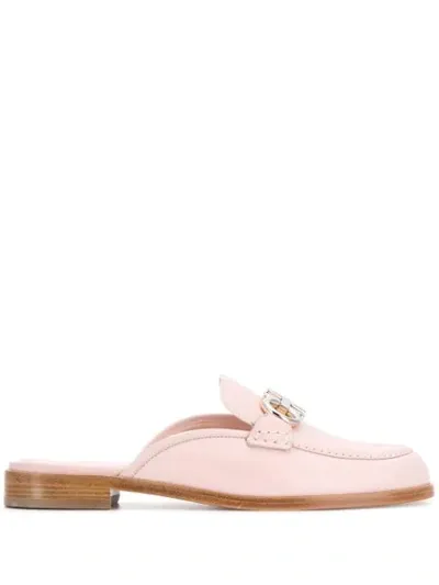 Ferragamo Buckle Detail Slippers In Pink