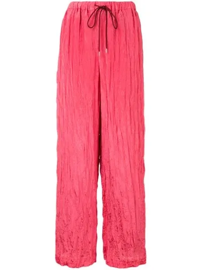 Muller Of Yoshiokubo Wavy Wide Leg Trousers In Pink