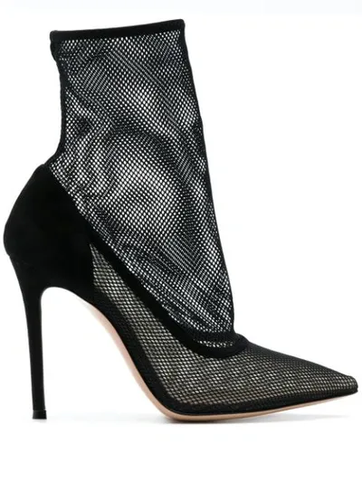 Gianvito Rossi 105 Mesh Boots In Black