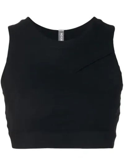 No Ka'oi Textured Sports Bra In Black