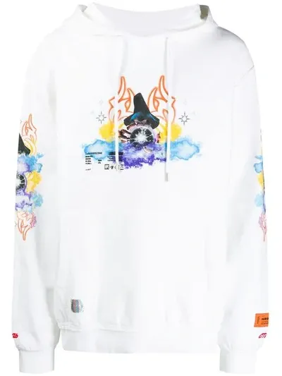 Heron Preston Printed Hoodie In White