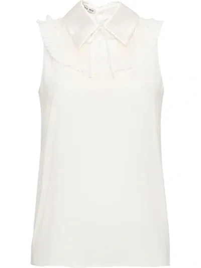 Miu Miu Georgette-top In White