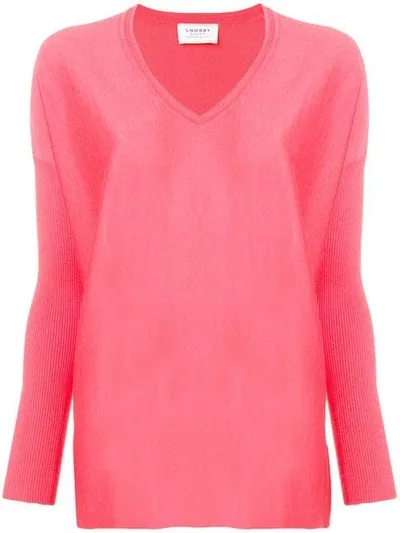 Snobby Sheep V-neck Jumper In Pink