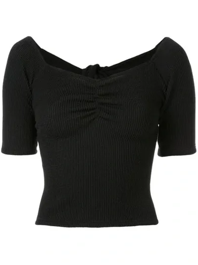 Muller Of Yoshiokubo Ribbed Swim Top In Black