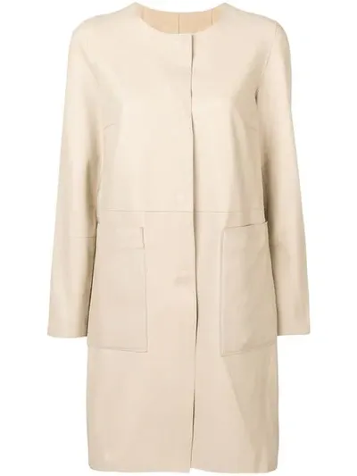 Yves Salomon Double Face Coat In Neutrals