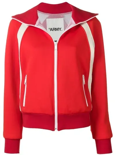 Yves Salomon Zip Sports Jacket In Red