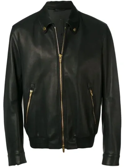 Ajmone Biker Jacket In Black