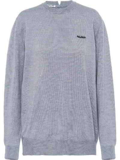 Miu Miu Pullover Mit Schleife In Grey