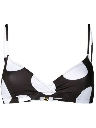 Moschino Spotted Bikini Top In Black