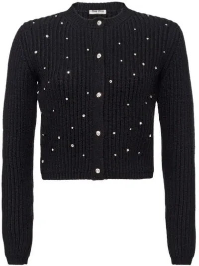 Miu Miu Cardigan Aus Kaschmir In Black