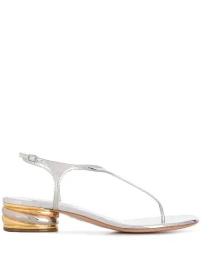 Casadei Swirl Heel Sandals In Silver