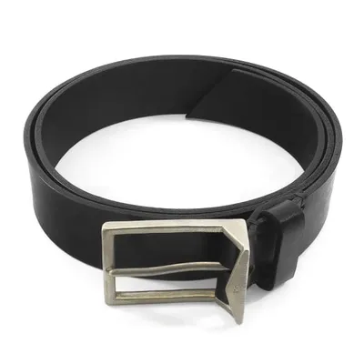 Anchor & Crew Men's Graphite Black Original Warwick Leather & Nickel Belt