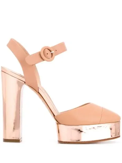 Casadei Block Heel Platform Sandals In Pink