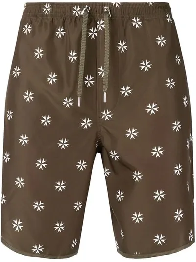 Neil Barrett Patterned Swimming Trunks In Green