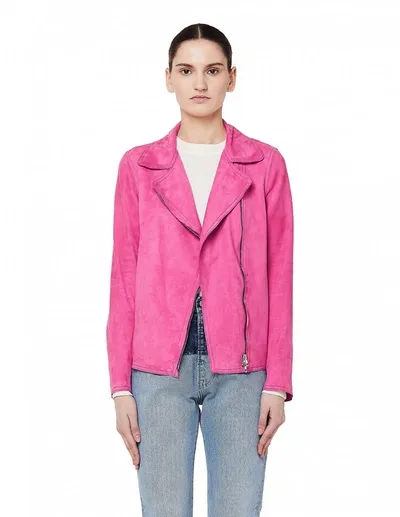 Salvatore Santoro Pink Leather Biker Jacket