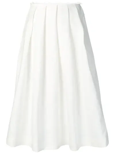 Comme Des Garçons Pleated Skirt In White