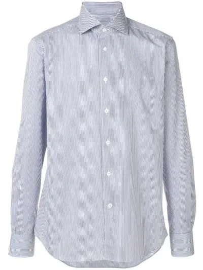 Corneliani Striped Shirt In Blue