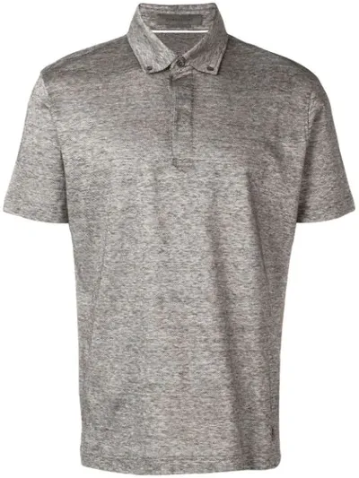 Corneliani Button Down Polo Top In Brown