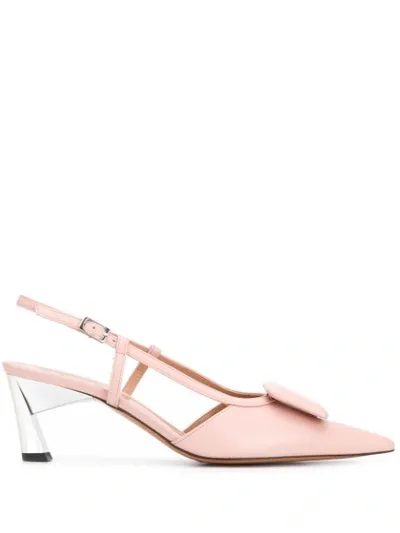 Marni Slingback Sculpted Heel Sandals In Pink