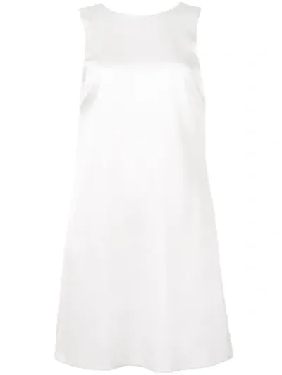 Alice And Olivia Lita Sleeveless Cowl-back Mini Shift Dress In Off White