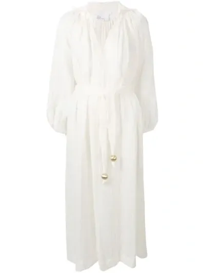 Lisa Marie Fernandez Long Belted Tunic Dress In White