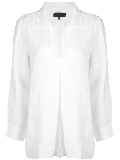 Nili Lotan Emma Linen Blouse In White