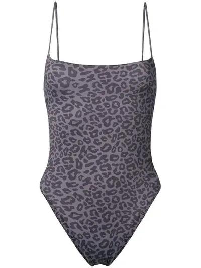 Sian Swimwear Leopard Print Swimsuit In Grey