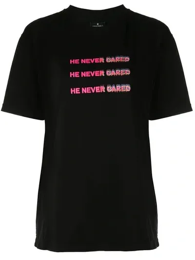 Marcelo Burlon County Of Milan He Never Cared T-shirt In Black