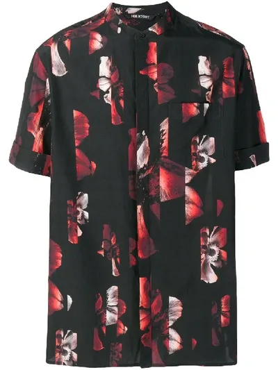 Neil Barrett Floral Print Shirt In Black